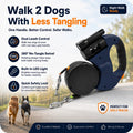 Dual Dog Leash with Tangle-Free Swivel & LED Light