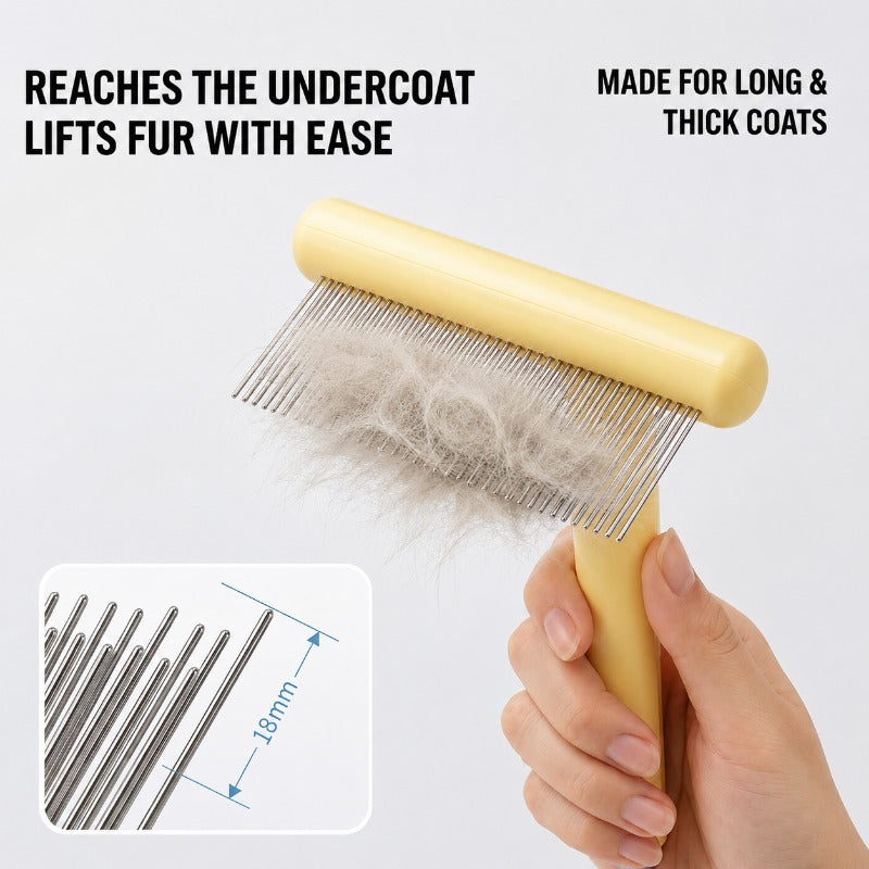 Dual-Layer Undercoat Grooming Rake